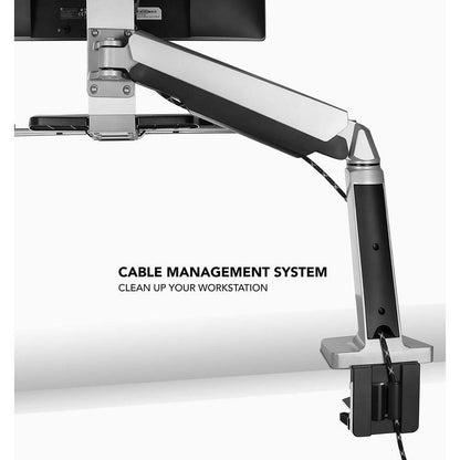 26 In. Silver Workstation for Monitor, Keyboard, Height Adjustable Standing Desk Mount W/Monitor Mount and Keyboard Tray