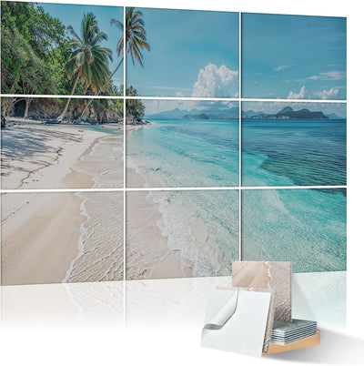 Acoustic Art Wall Panels – Coconut Tree, 9-Pack, 48" × 36"
