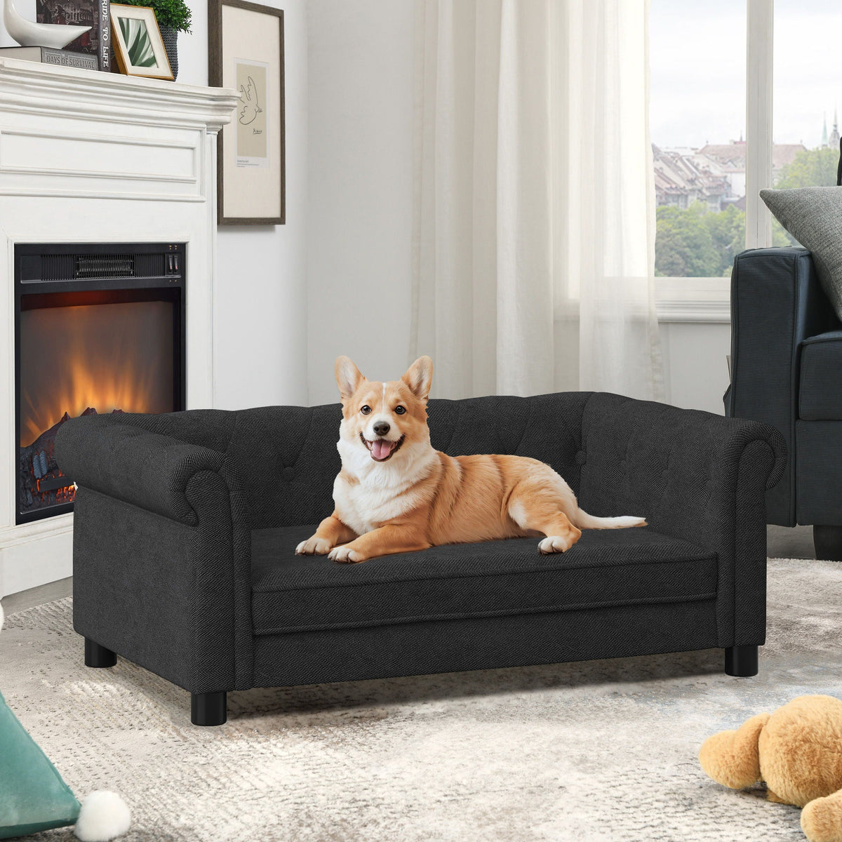Modern Elegant Rectangle Pet Bed with Elevated Design - Multiple Colors