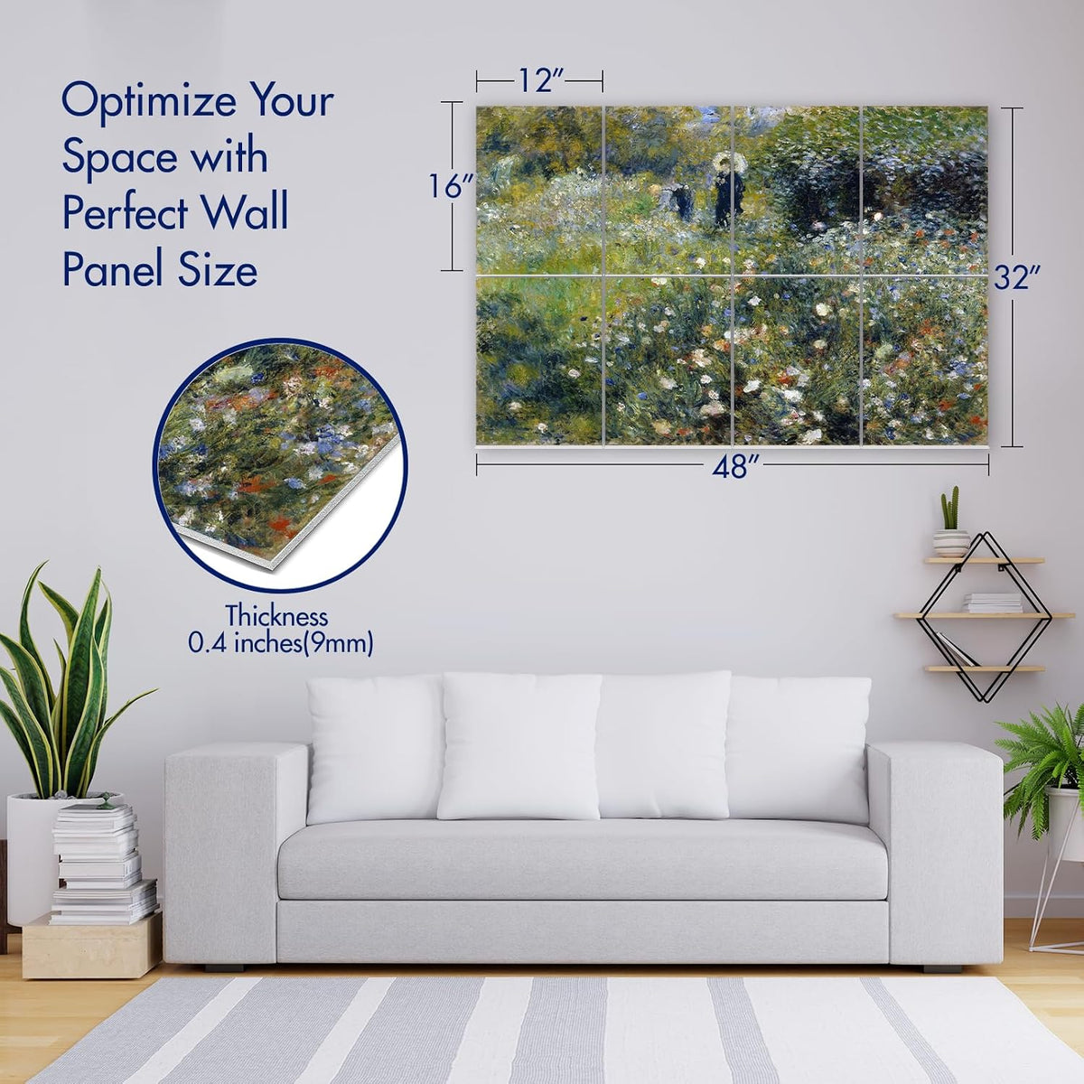 ® Masterpiece Acoustic Art Panels, 8-Pack 12"×16" Sound Absorbing Panels, Decorative Acoustic Wall Art, Noise and Echo Cancelling for Home Studio/Office, Nano Tape Included