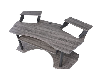 Music Recording Studio Desk Wood Workstation – Light Brown or Dark Gray