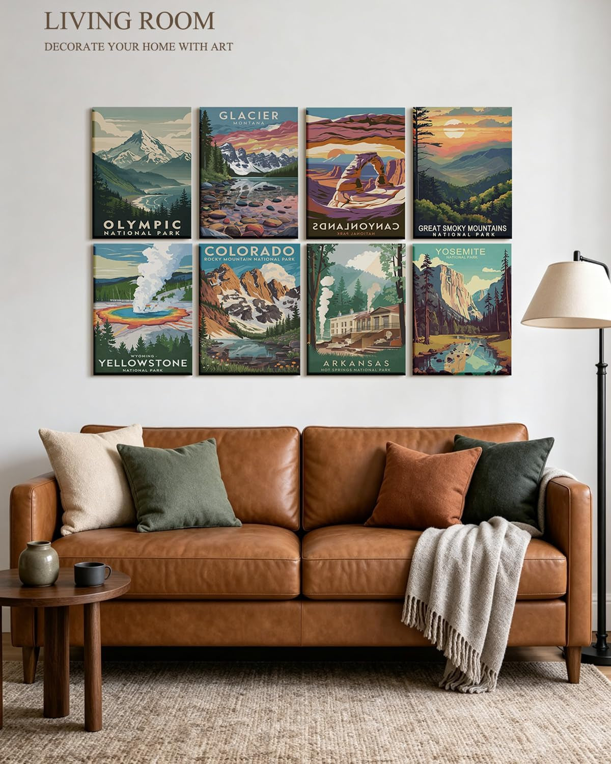 Acoustic Art Wall Panels,Vintage National Park, 48X32In