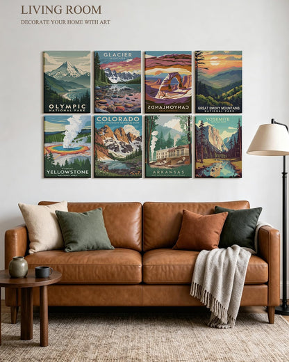 Acoustic Art Wall Panels,Vintage National Park, 48X32In