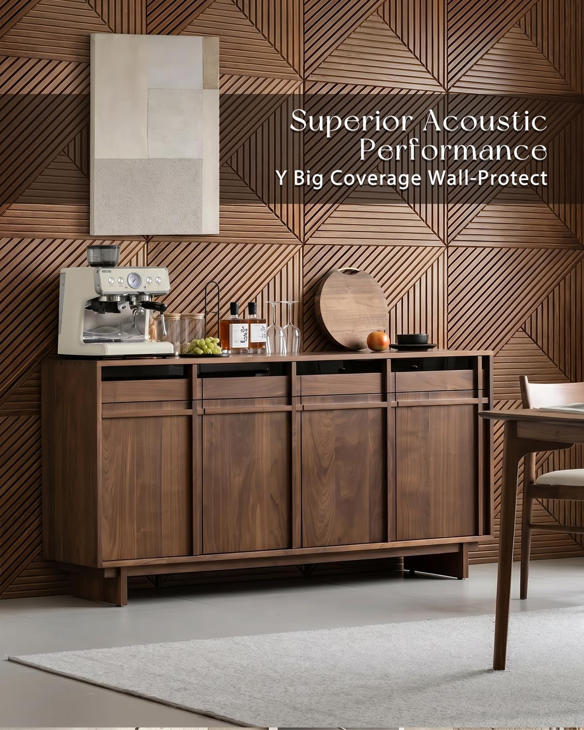 Large Felt Acoustic Wall Panels, Brown, 70.87'' X 47.24'', 6 Pack