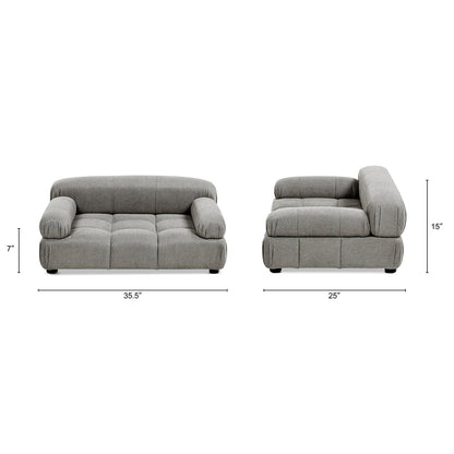 Uptown Gray Modern Pet Bed with Bolstered Arms - Small to Medium