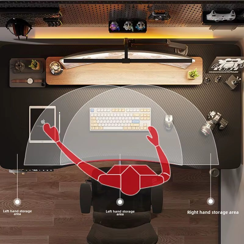 Electric Height Adjustable Desk Workstation Smart Curved Computer Desk Home Adjustable Office Desk Gaming Table Desks Tables