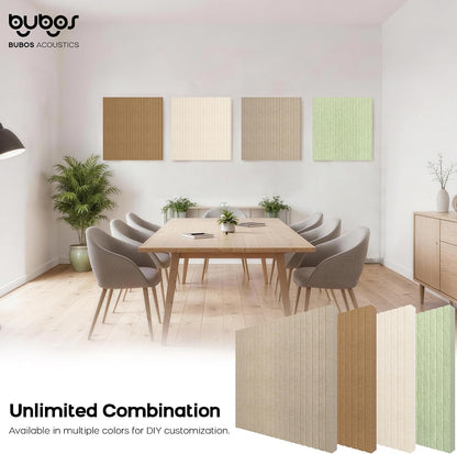 Acoustic Wall Panels, 2-Pack 23.6 X 23.6 X 2 Inch Decorative Soundproof Panels, Dual-Mount Noise Reduction Wall Decor for Studio, Office & Home Theater (Sona Block Beige, 23.6 * 23.6 Inches)
