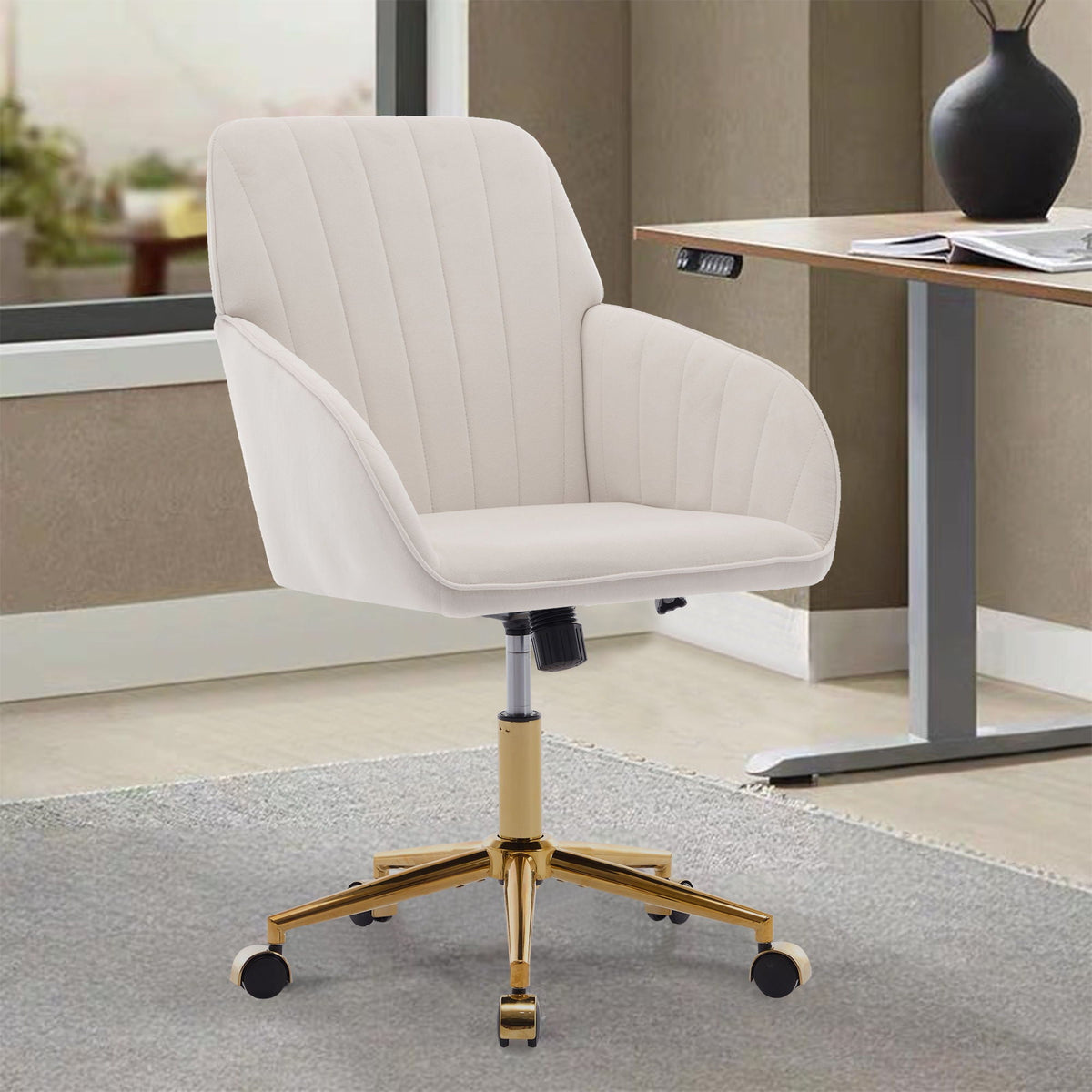 Ergonomic Swivel Office Chair with Memory Foam Seat - Multiple Colors