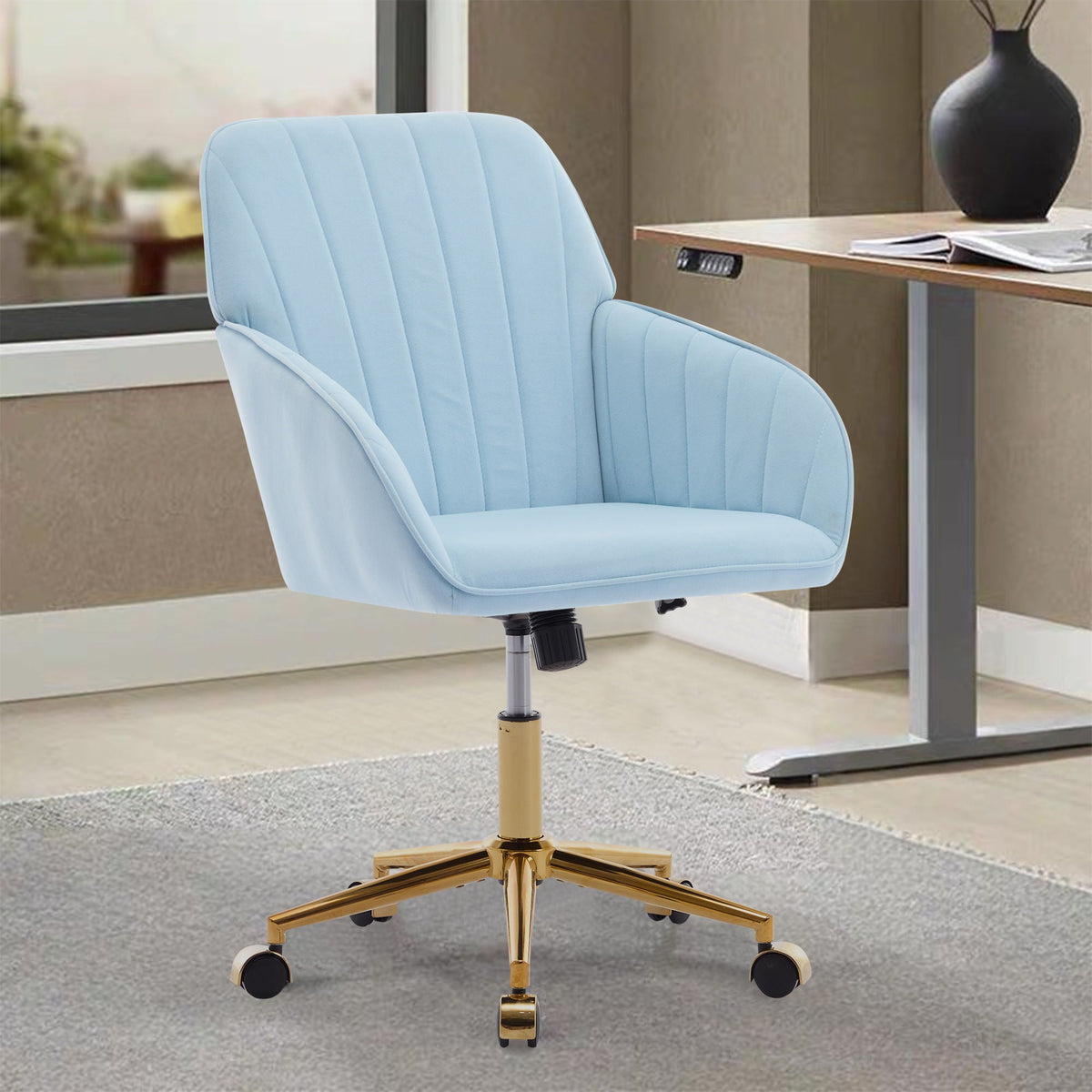 Ergonomic Swivel Office Chair with Memory Foam Seat - Multiple Colors