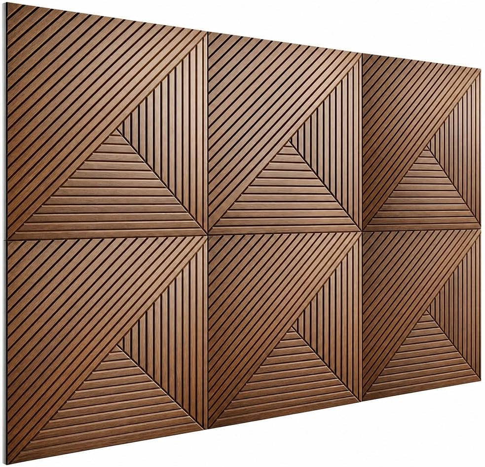 Large Felt Acoustic Wall Panels, Brown, 70.87'' X 47.24'', 6 Pack