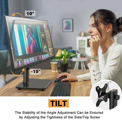 11.8 In. X 18.4 In. Free-Standing Monitor Riser, Height Adjustable Desk Accessories for 13-32 In. Screens, Black