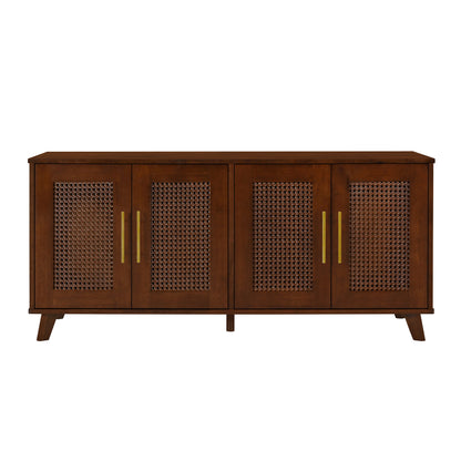 Rubber Wood Cat Cabinet with Cozy Cushion - Natural Finish