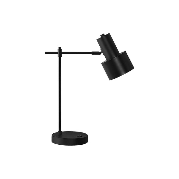 Modern Table Lamp with USB Port – Black