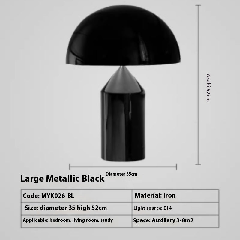 Modern Mushroom Table Lamp with Semi-Circular Metal Shade
