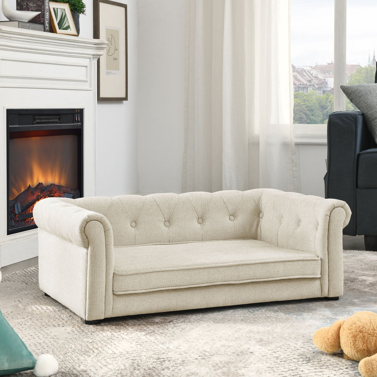 Modern Elegant Rectangle Pet Bed with Elevated Design - Multiple Colors