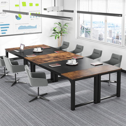 Executive Office Desk with Thick Frame - Brown / Black