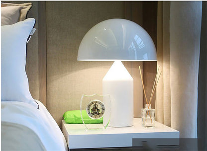 Modern Mushroom Table Lamp with Semi-Circular Metal Shade