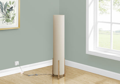 Contemporary Wood-Look Floor Lamp – Brown