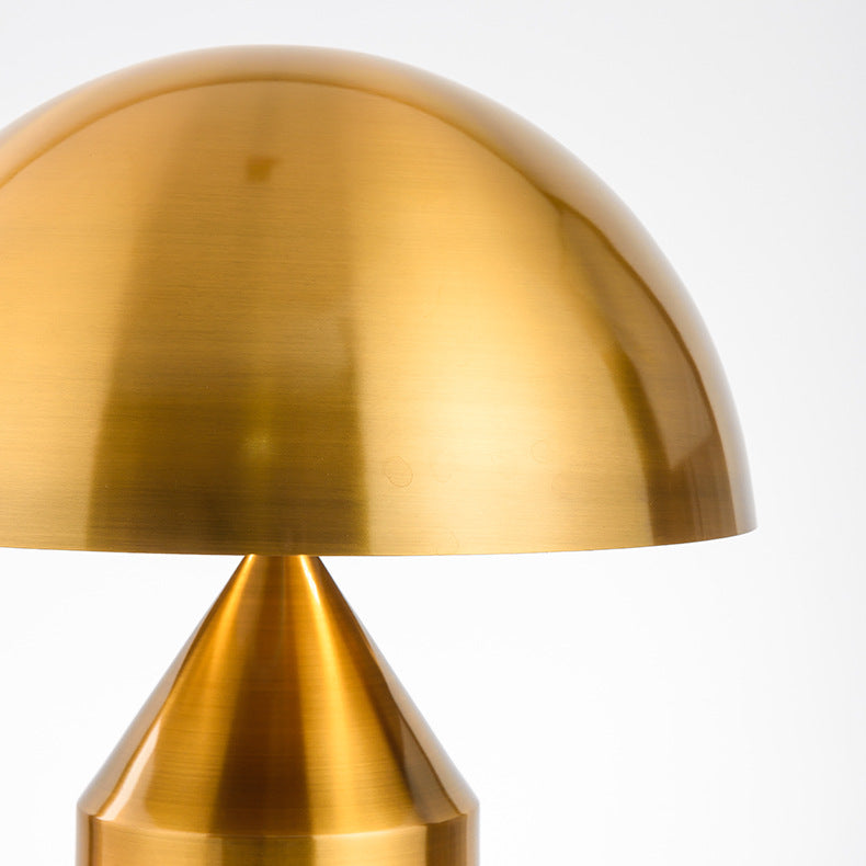 Modern Mushroom Table Lamp with Semi-Circular Metal Shade
