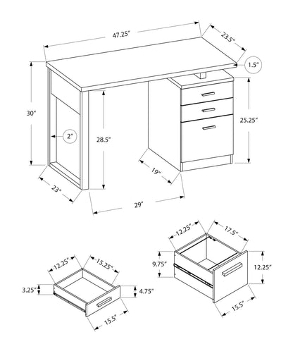 Home Office Desk with Reversible Storage Drawers – Black or White