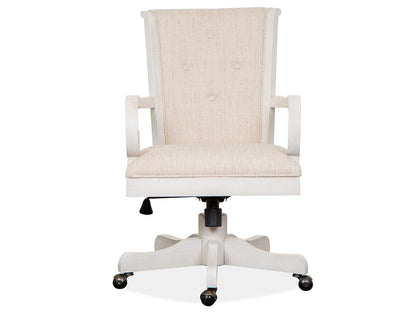 Bronwyn - Fully Upholstered Swivel Chair - Alabaster