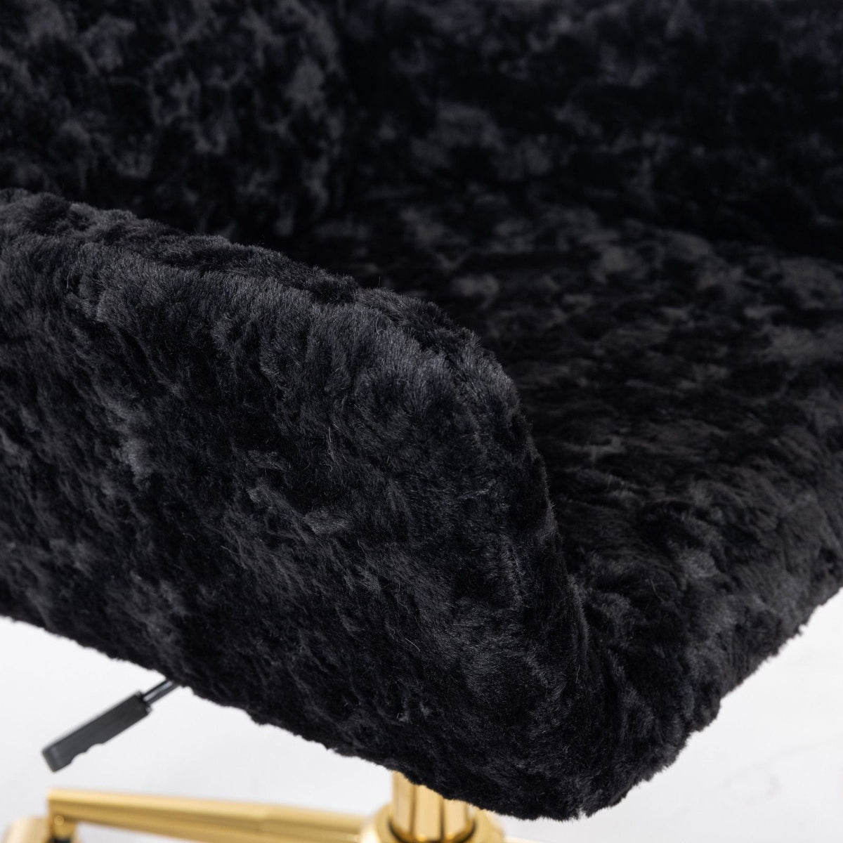 Artificial Rabbit Hair Office Chair with Metal Base - Swivel, Adjustable Height