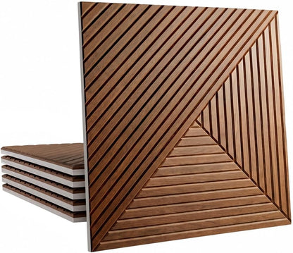 Large Felt Acoustic Wall Panels, Brown, 70.87'' X 47.24'', 6 Pack