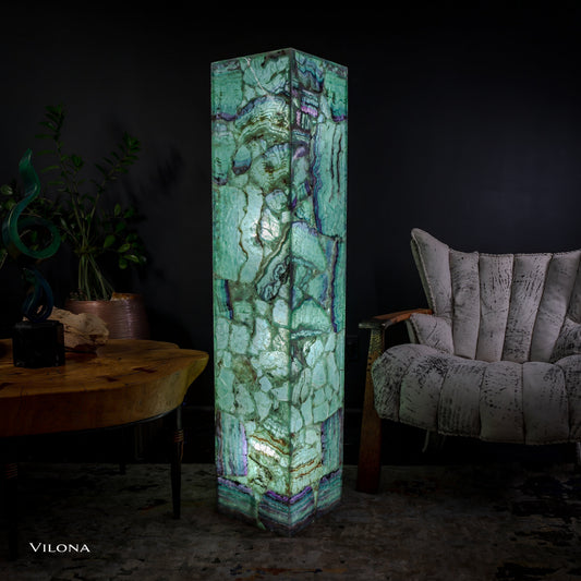 Fluorite Floor Lamp - Medium - 55"H x 11.5"W - Square - (12/19)