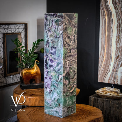 Fluorite Floor Lamp - Medium - 43.5"H x 10"W - Square - #8