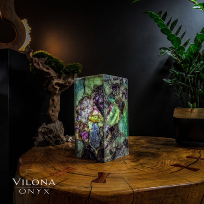 Fluorite Crystal Table Lamp #3 (Miniature Size)