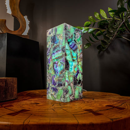 Fluorite Crystal Table Lamp #3 (Small Size)