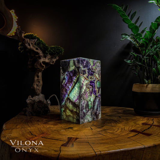 Fluorite Crystal Table Lamp #6 (Miniature Size)