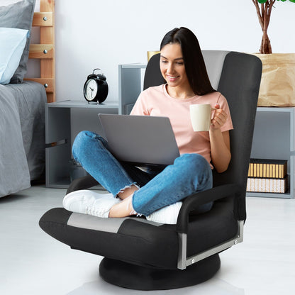360° Swivel Gaming Floor Chair with Adjustable, Foldable Backrest