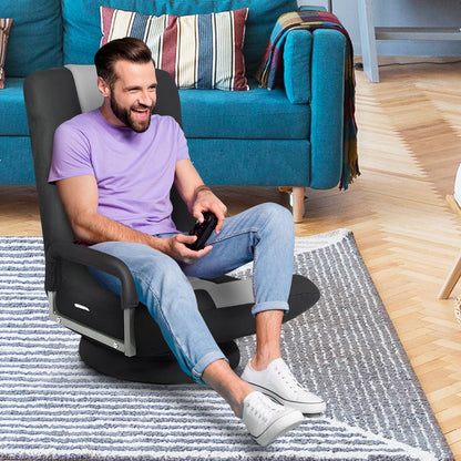 360° Swivel Gaming Floor Chair with Adjustable, Foldable Backrest