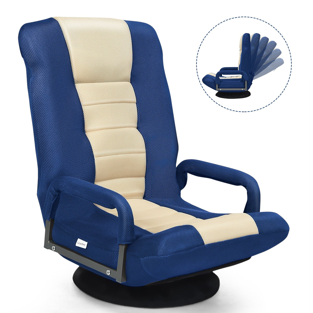 360° Swivel Gaming Floor Chair with Adjustable, Foldable Backrest
