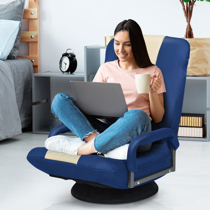 360° Swivel Gaming Floor Chair with Adjustable, Foldable Backrest