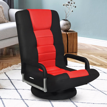 360° Swivel Gaming Floor Chair with Adjustable, Foldable Backrest