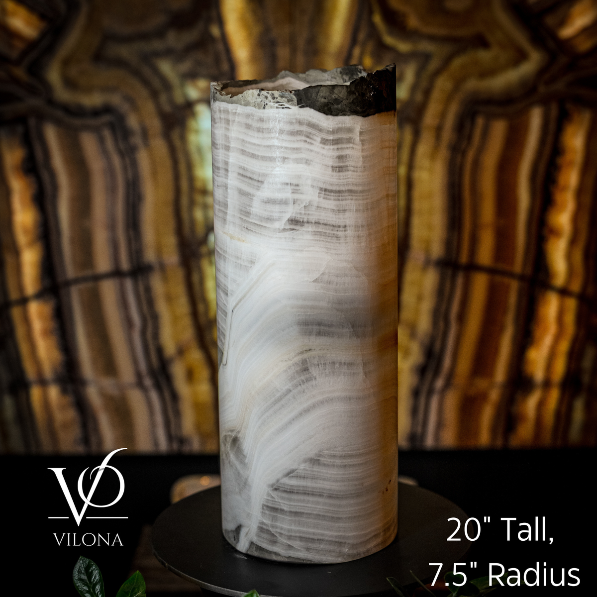 Ice Onyx Table Lamp (Live Edge #4)