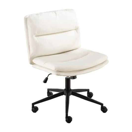 Premium White Criss Cross Swivel Office and Vanity Chair