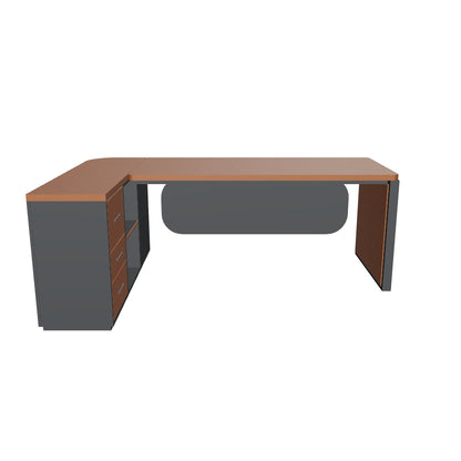 80" L-Shaped Executive Desk with 55" Cabinet