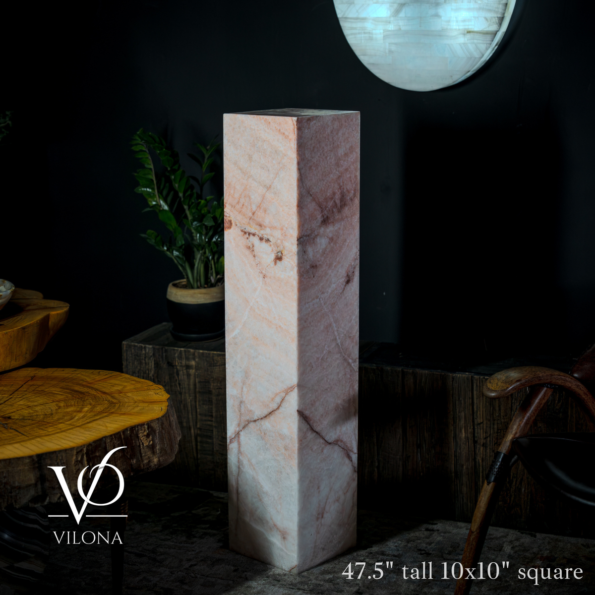 Rosa Onyx Floor Lamp - Medium - 47.5"H x 10"W - Square - #7