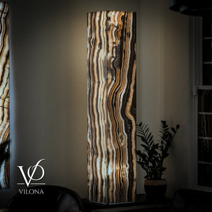 Sahara Onyx Floor Lamp - Large - 63"H x 12"W - Square - #2