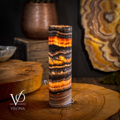 Tangerine Crystal (Onyx Table Lamp #40)