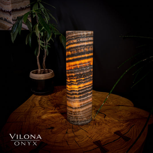Tangerine Sierra Onyx Lamp (Table Lamp #16)