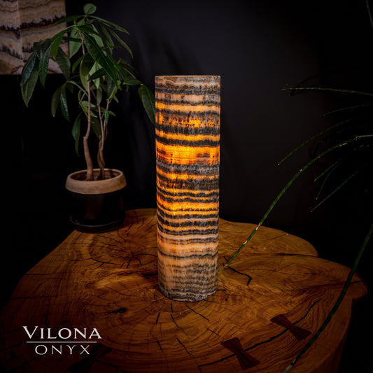 Tangerine Sierra Onyx Lamp (Table Lamp #26)