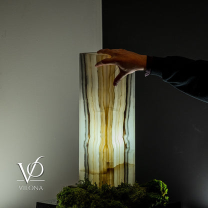 White Ice Onyx Lamp (Exotic Druzy Table Lamp #10)