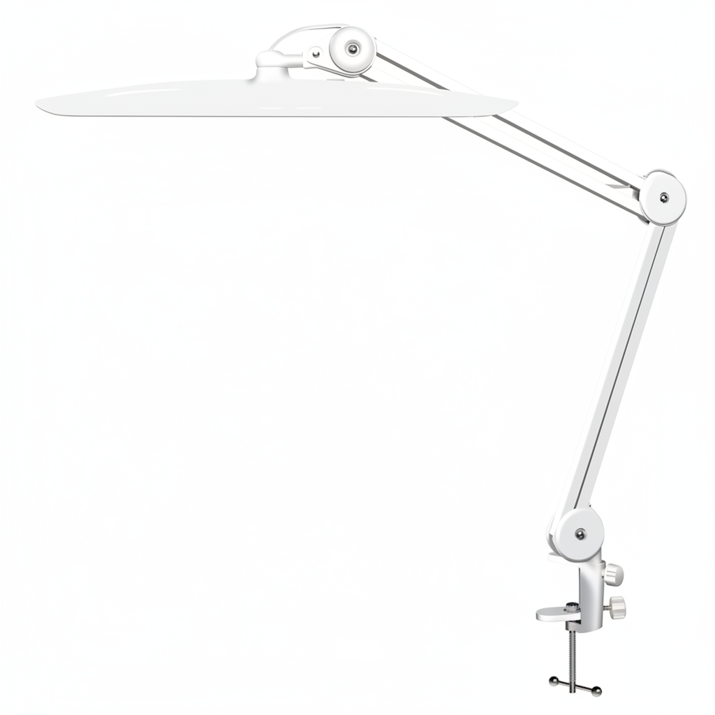 3500 Lumen Led Nail Desk Lamp, 38W Nail Tech Light Dimmable Task Lamp for Home Office Beauty Salon Workbench, Shadowless Nail Desk Light - 20 Inches Luxury White (Universal Manicure Table Clamp)